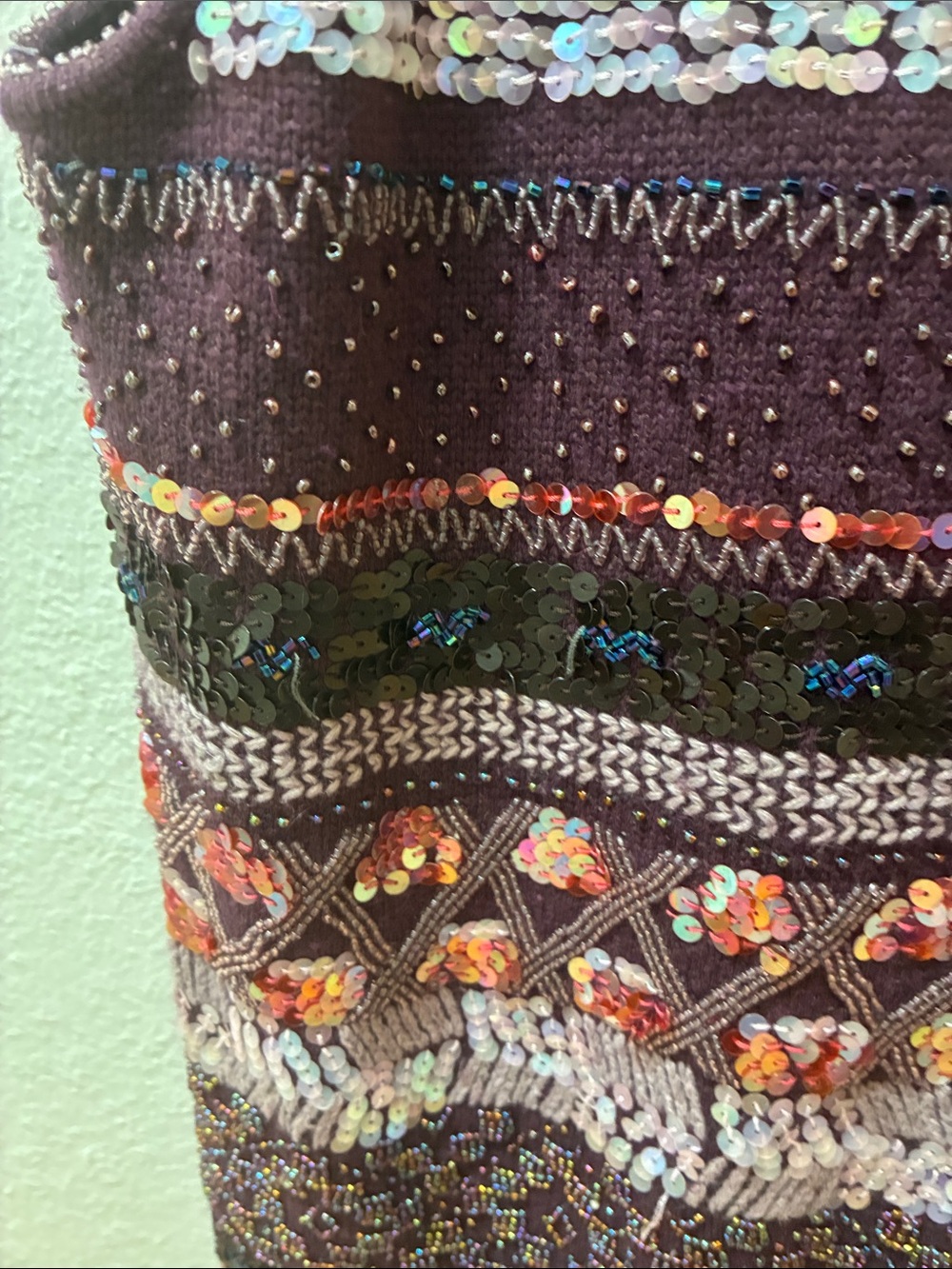 Sigrid Olsen Plum Embellished Knit Tank with Multicolor Accents - Picture 6 of 8